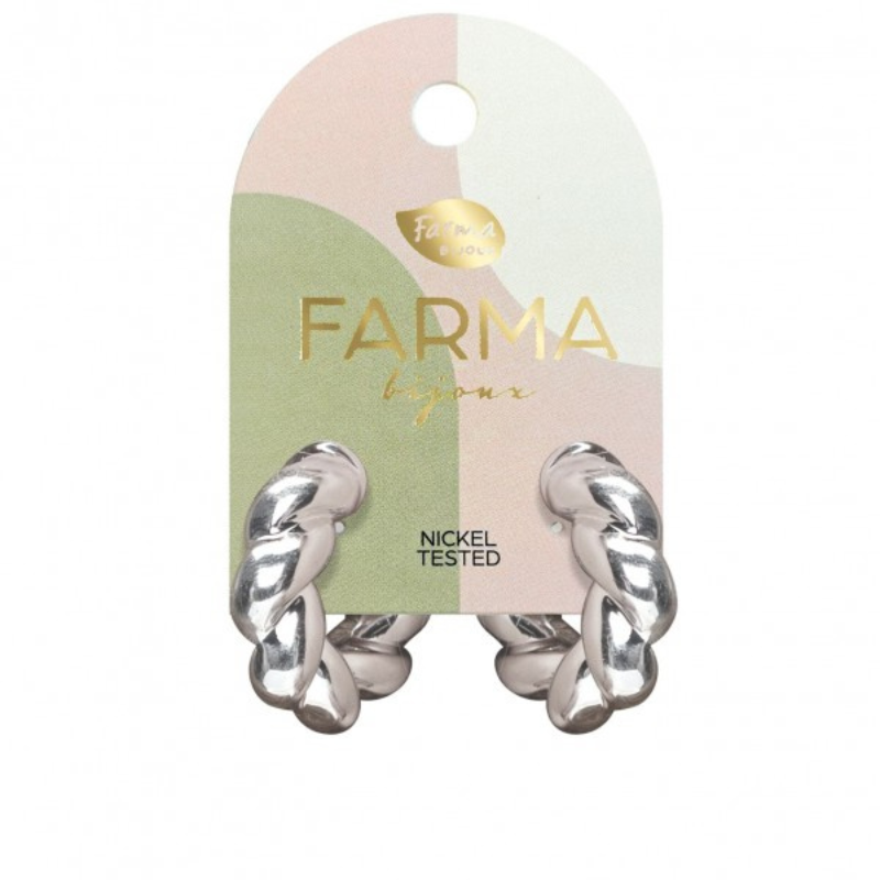 Υποαλλεργικά Σκουλαρίκια Κρίκοι Ασημί Πλεξόυδες από τη Farma Bijoux. Είναι οικολογικά, από οικολογικό ορείχαλκο, χωρίς νικέλιο, κάδμιο, μόλυβδο!