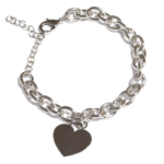 Υποαλλεργικό Βραχιόλι ασημί καρδιά από τη Farma Bijoux. Είναι κατασκευασμένο από οικολογικό ορείχαλκο, χωρίς νικέλιο, κάδμιο, μόλυβδο!